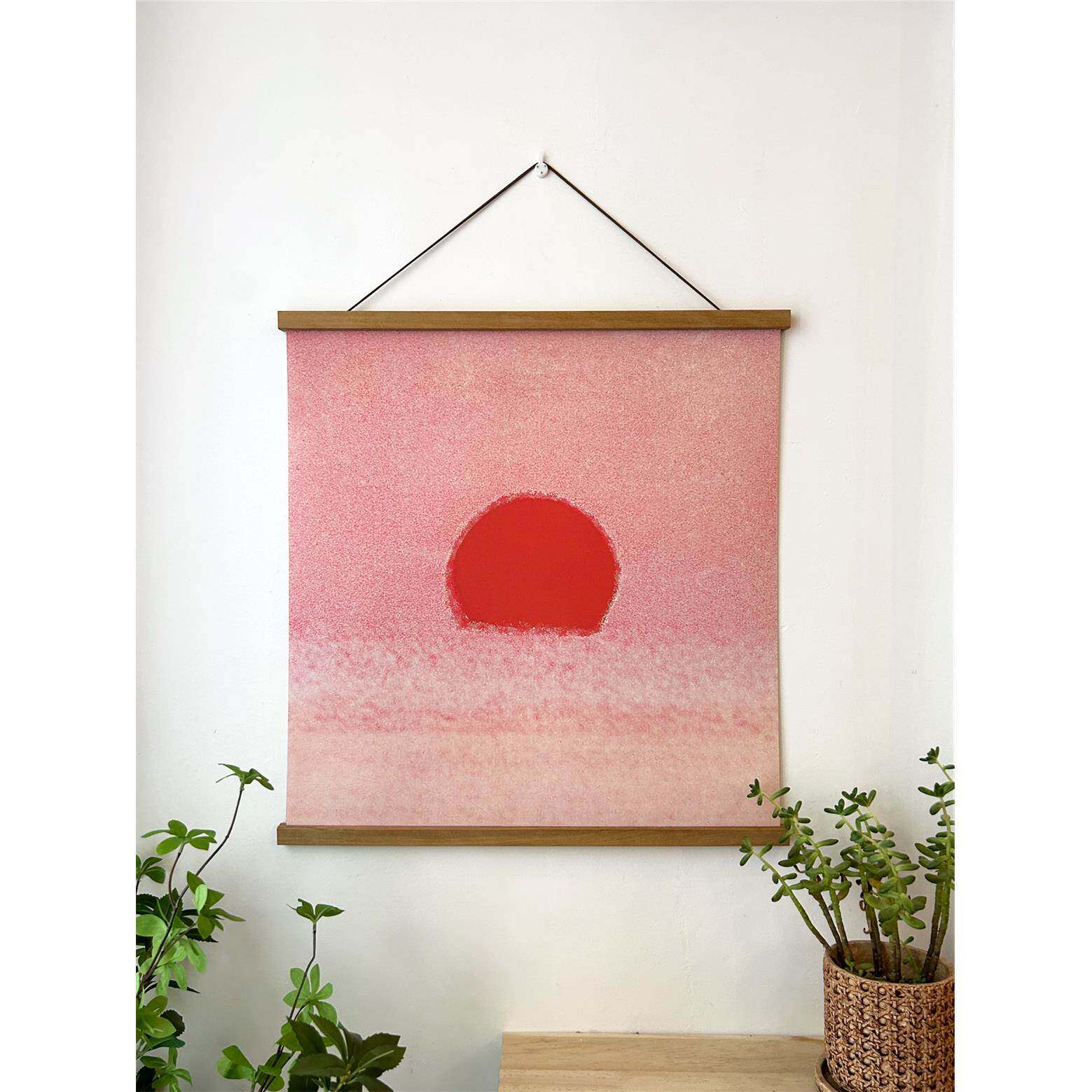 小众波普风安迪沃霍尔日落sunset实木挂轴画儿童房电表箱挂画定制