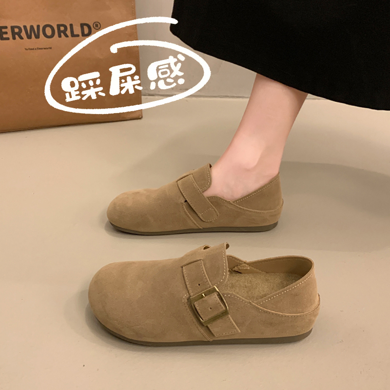 真皮全包勃肯鞋女2025新款一脚蹬