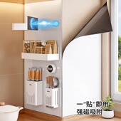 引磁软布磁吸置物架厨房磁吸板贴片珐琅板平替洞洞收纳套装 免打孔