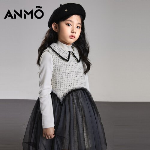ANMO安墨秋季新款无袖连衣裙
