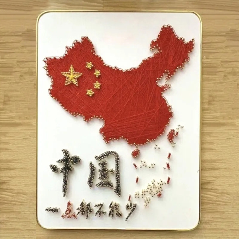 红色爱国系列暖场党团建活动学生手工DIY钉子绕线画材料包手工图片