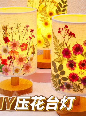 干花台灯手工diy压花小夜灯