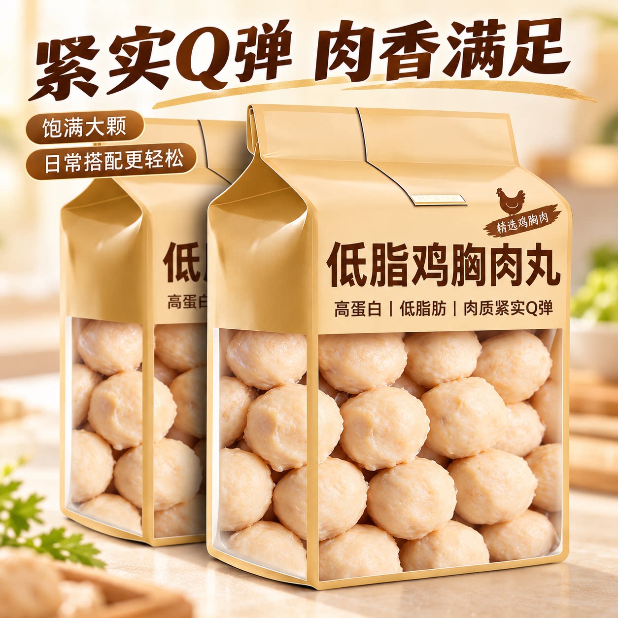 低脂鸡胸肉丸即食健身代餐解馋丸