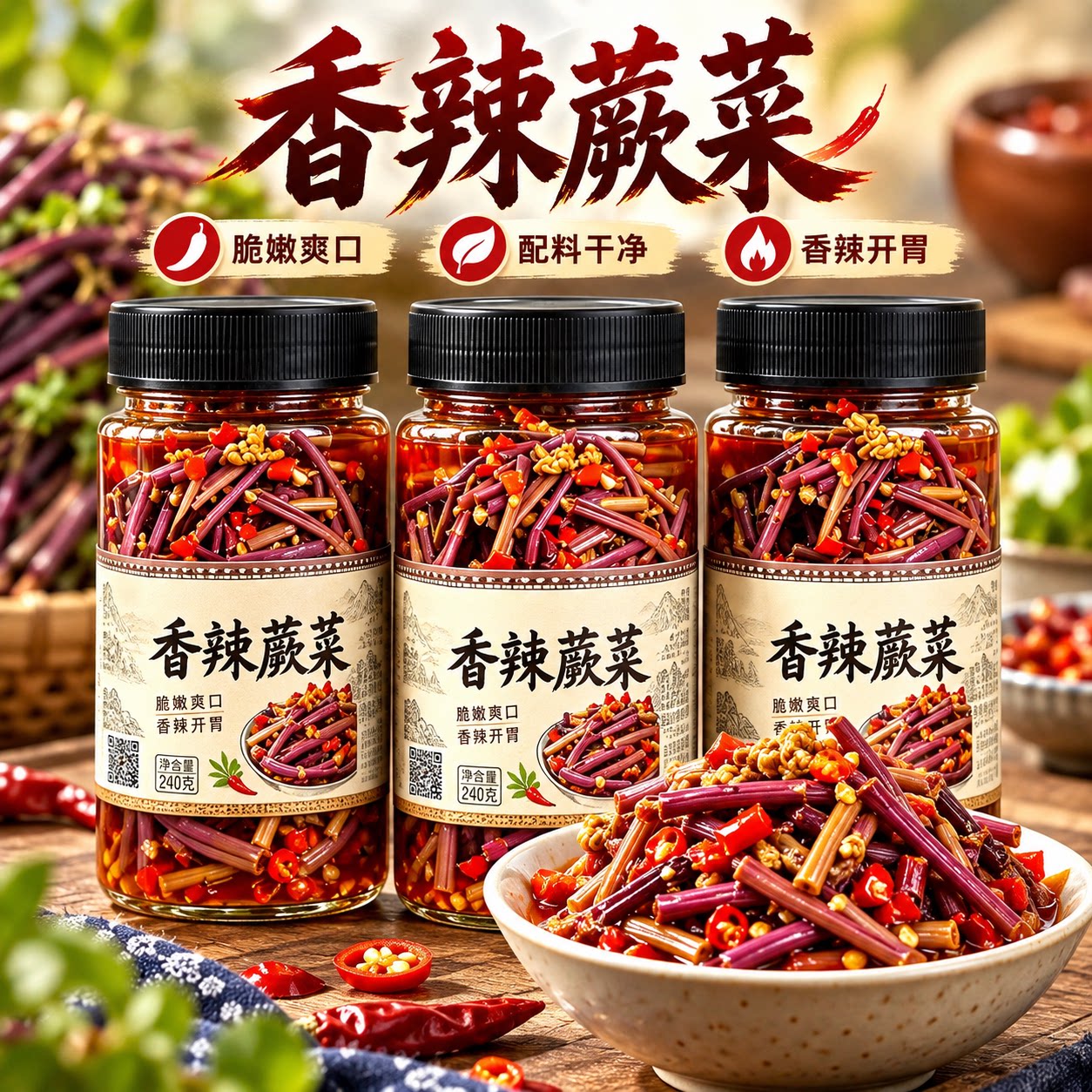 野生干蕨菜湖南特产农家自制罐装