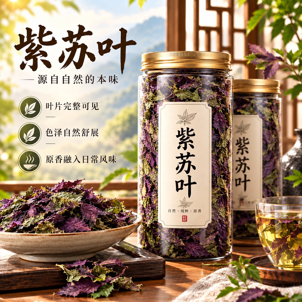 正宗特级野生新鲜紫苏叶食用紫苏
