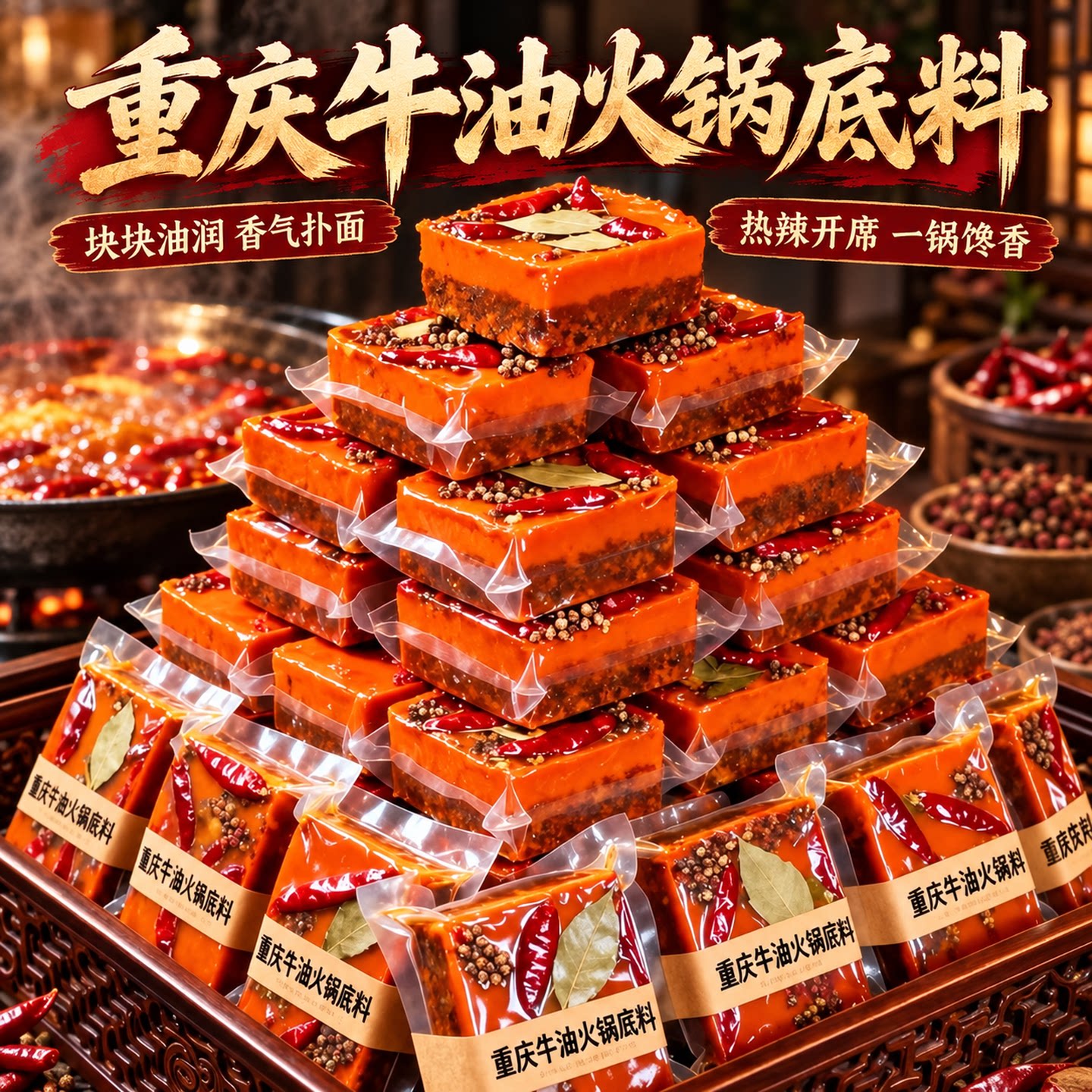 重庆牛油麻辣火锅底料热辣开胃