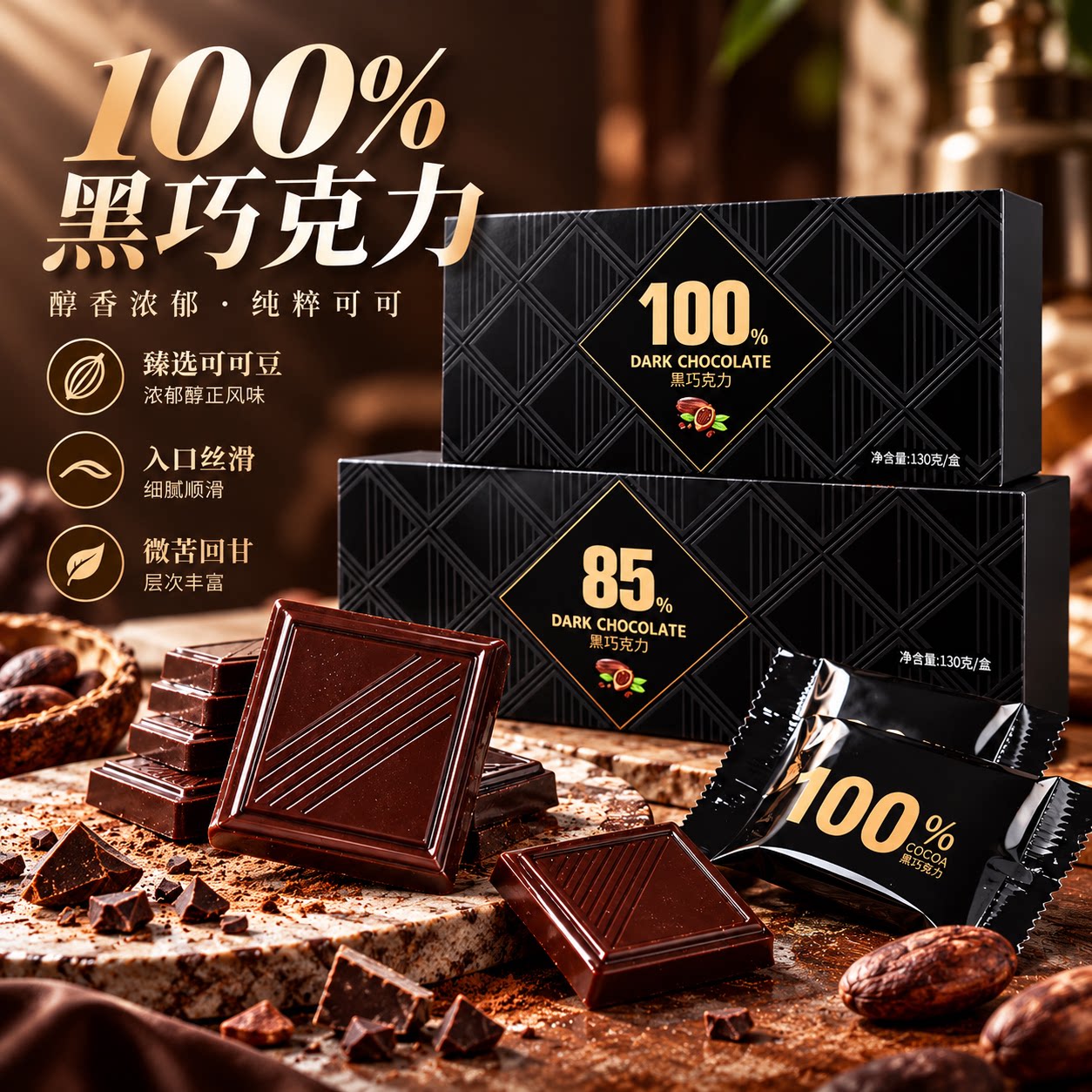 黑巧克力纯可可脂官方旗舰店烘焙