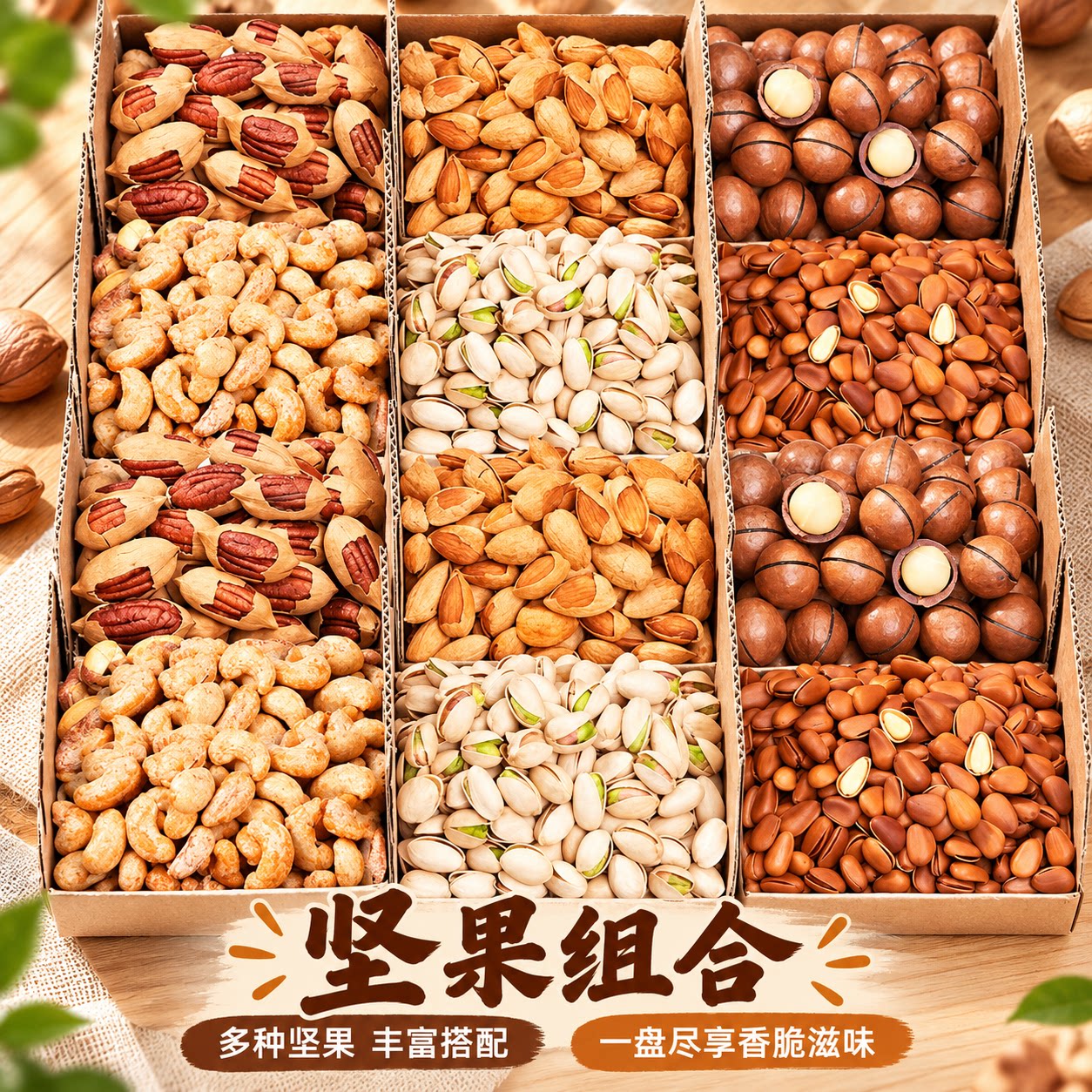 坚果干果组合大礼包6罐过节送礼
