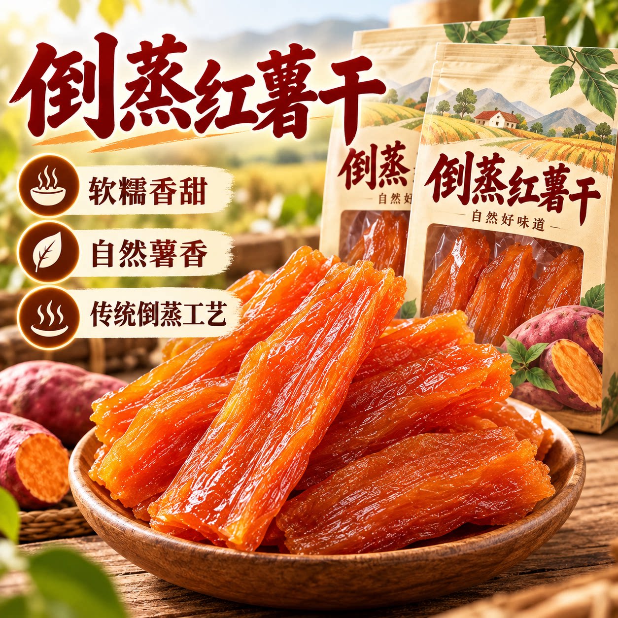 倒蒸红薯干软糯香甜独立小包装