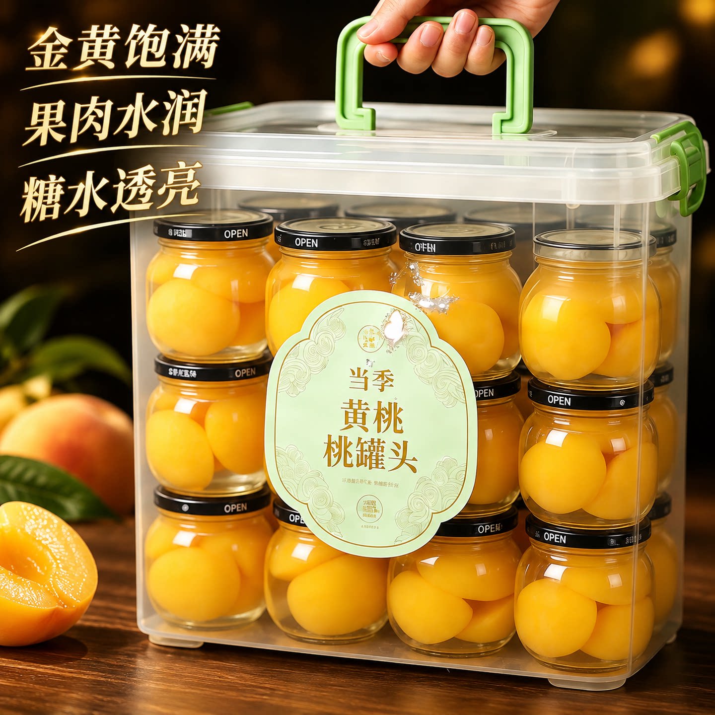 黄桃糖水即食罐头大容量便携果肉