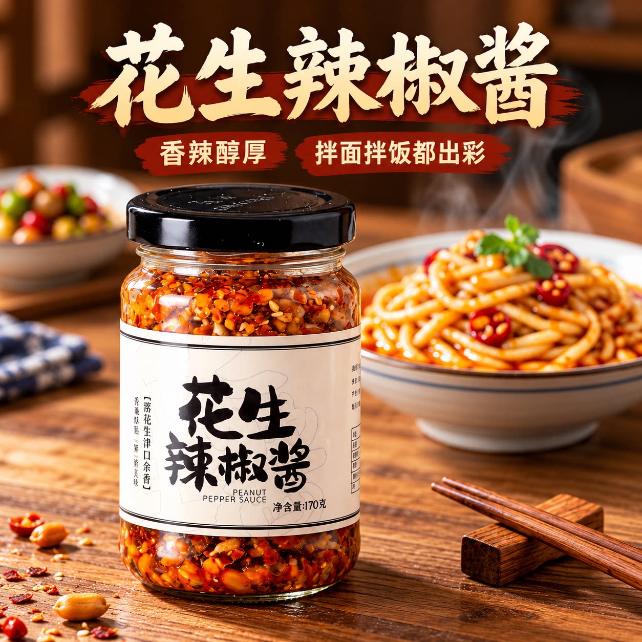 石磨花生瓜芝麻辣椒酱官方旗舰店