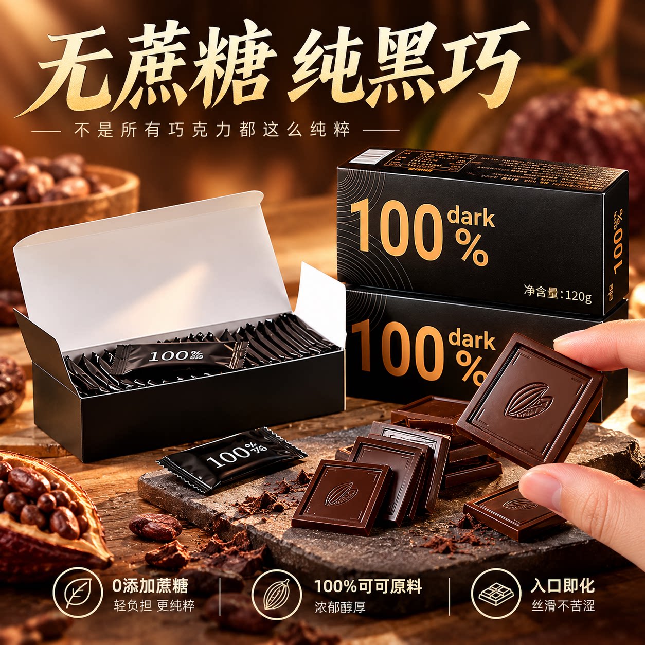 黑巧克力纯可可脂官方旗舰店烘焙