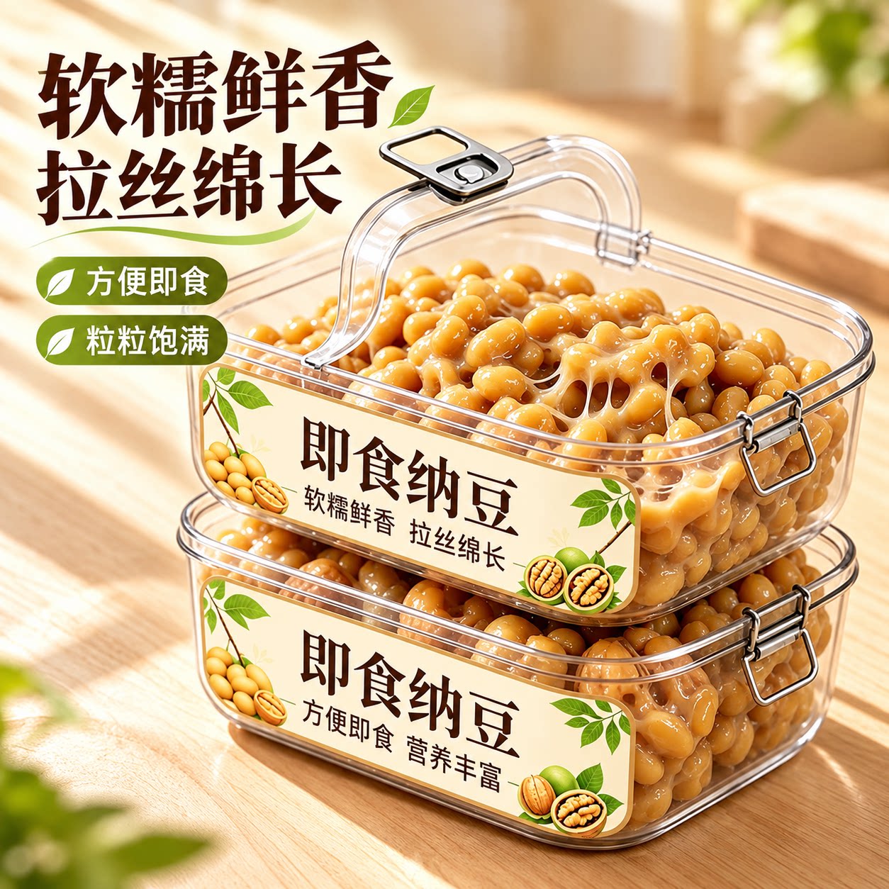 日本纳豆正品丰富营养软糯鲜香豆