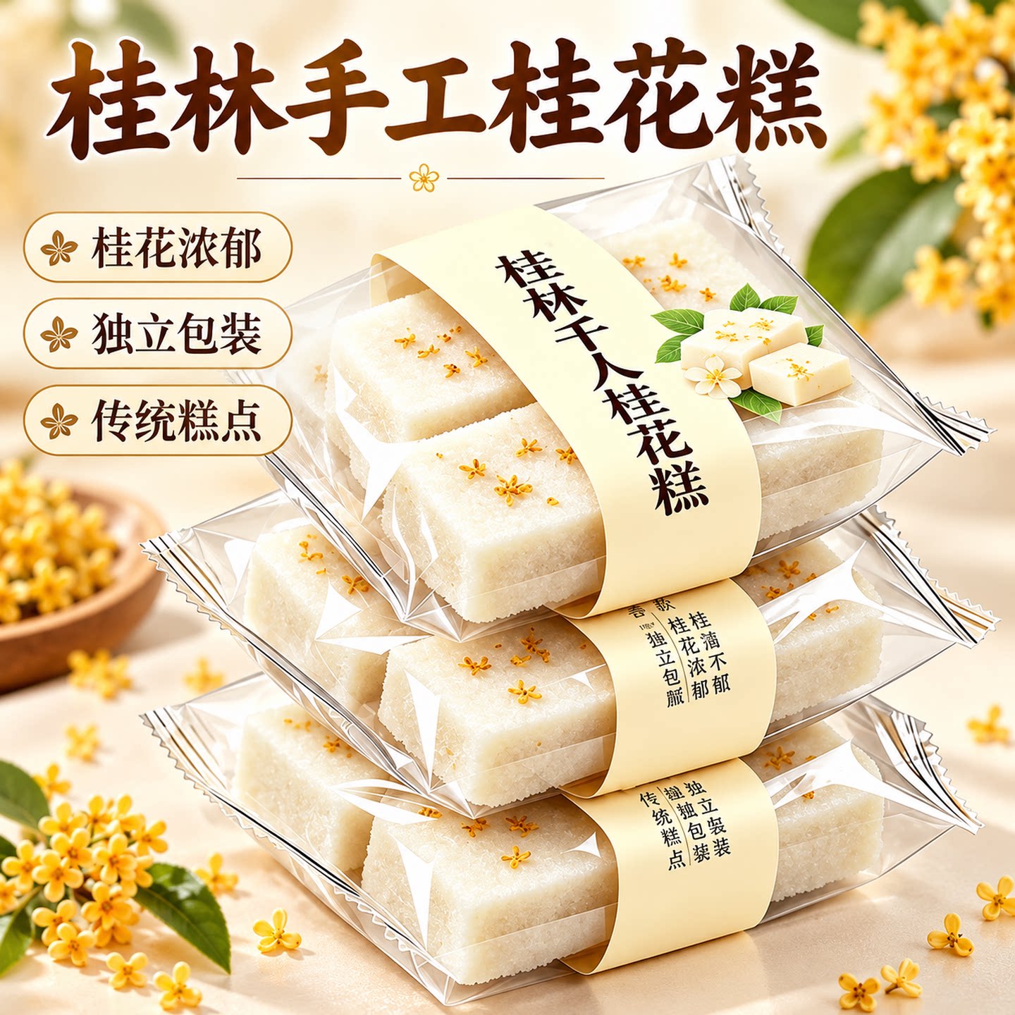 天猫甄选广西桂林特产桂花糕传统