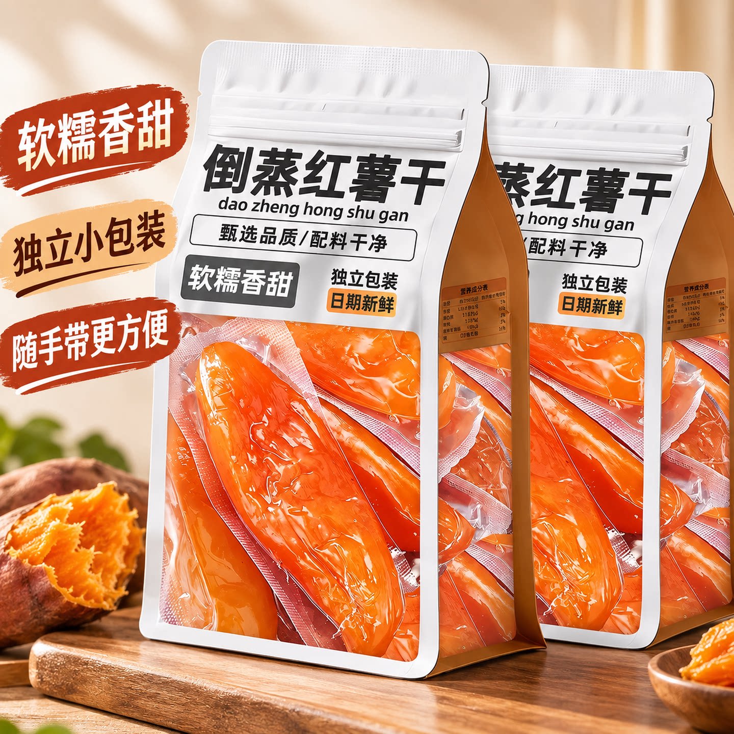 倒蒸红薯干软糯香甜独立小包装
