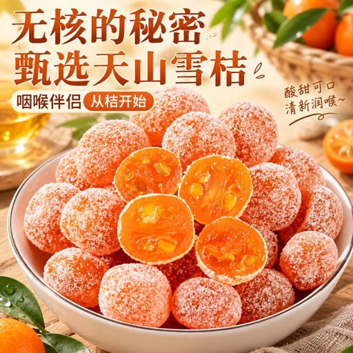 天山雪桔蜜饯金桔干无核饱满果肉