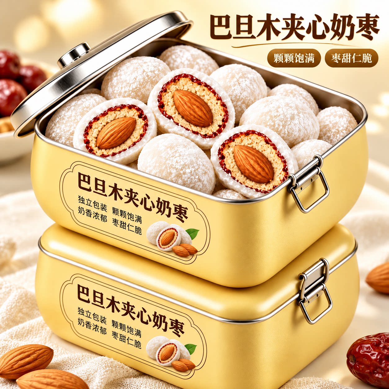 正宗新疆奶枣巴旦木夹心官方旗舰