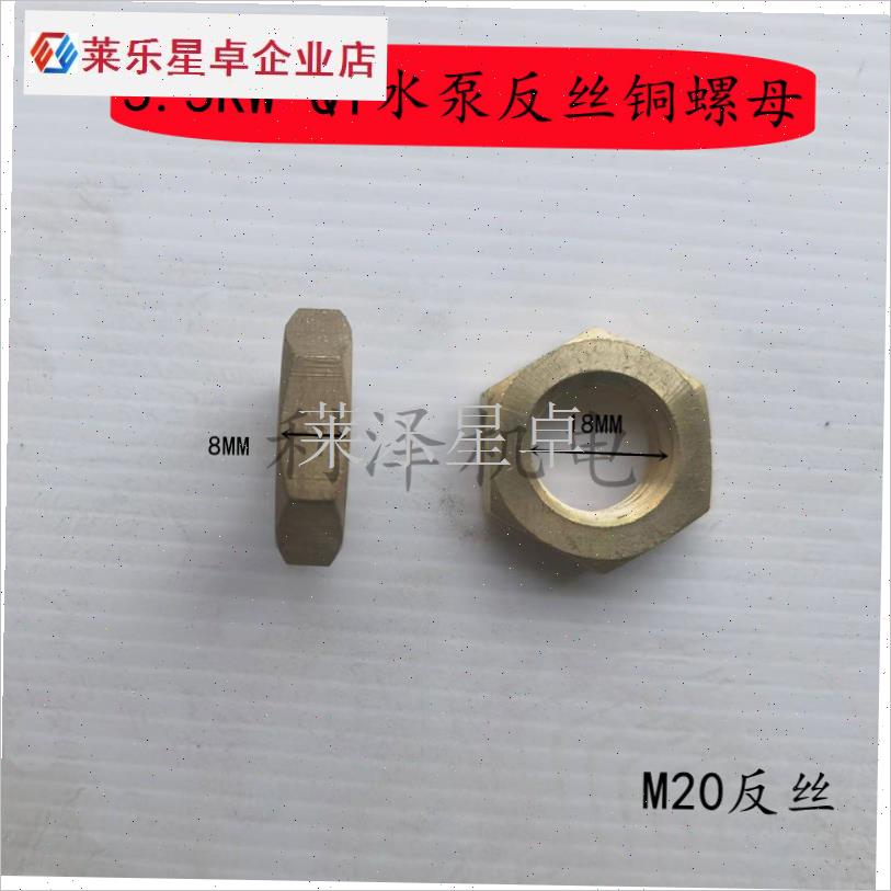 2.2水泵反丝 水泵铜反牙螺母M16 M18 M20 QPY油侵泵5.5水泵配件.