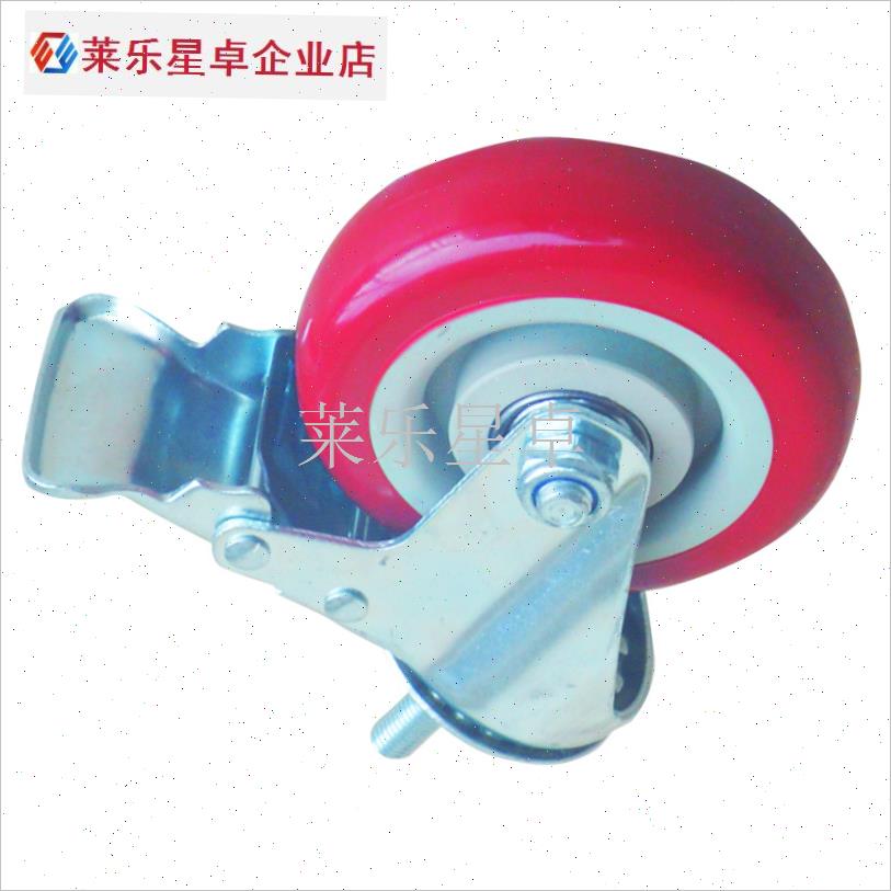 脚轮车轮推e车轮子4寸万向超静音耐磨耐压进口橡胶车轮.