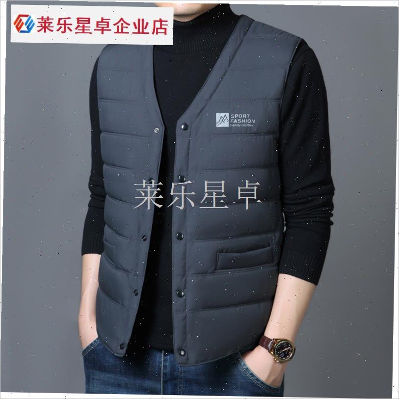 日本进口无印中老年轻薄羽绒服马甲男2025冬季贴身X保暖羽绒棉坎.