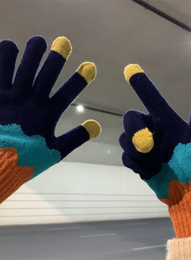 韩国手套女冬季可爱骑车骑行男防寒保暖加绒加厚触屏学生分指冬天