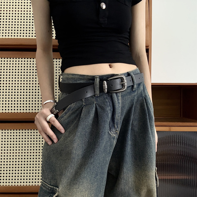 高级感皮带女款配牛仔裤