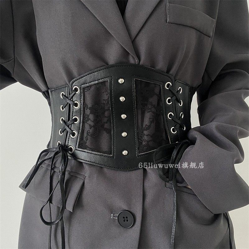 朋克蕾系带腰封流苏腰带