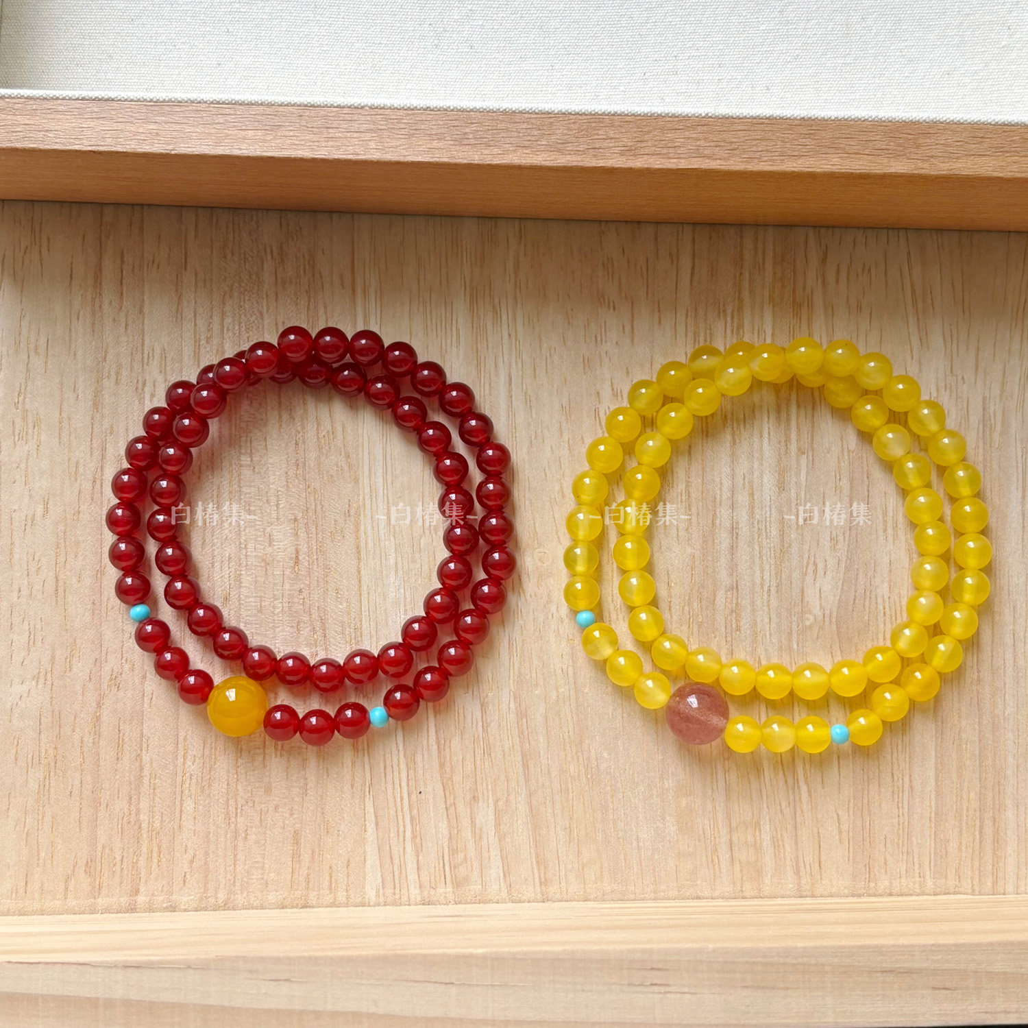 红黄玛瑙本命年手链小众设计高级国风禅意新中式复古双圈弹力手串,饰品/流行首饰/时尚饰品新,手链,淘宝优惠券,粉丝福利购,淘宝优惠卷