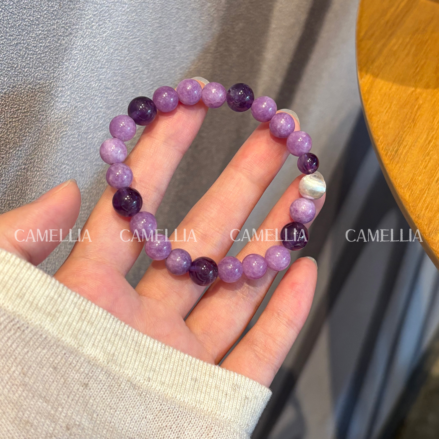 新中式天然紫水晶玉髓串珠手链小众设计轻奢高级感复古纯银手串女
