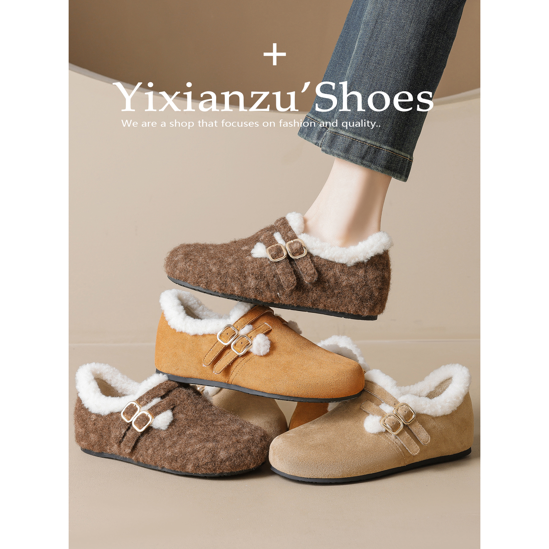 冬季外出保暖小个子增高勃肯女鞋