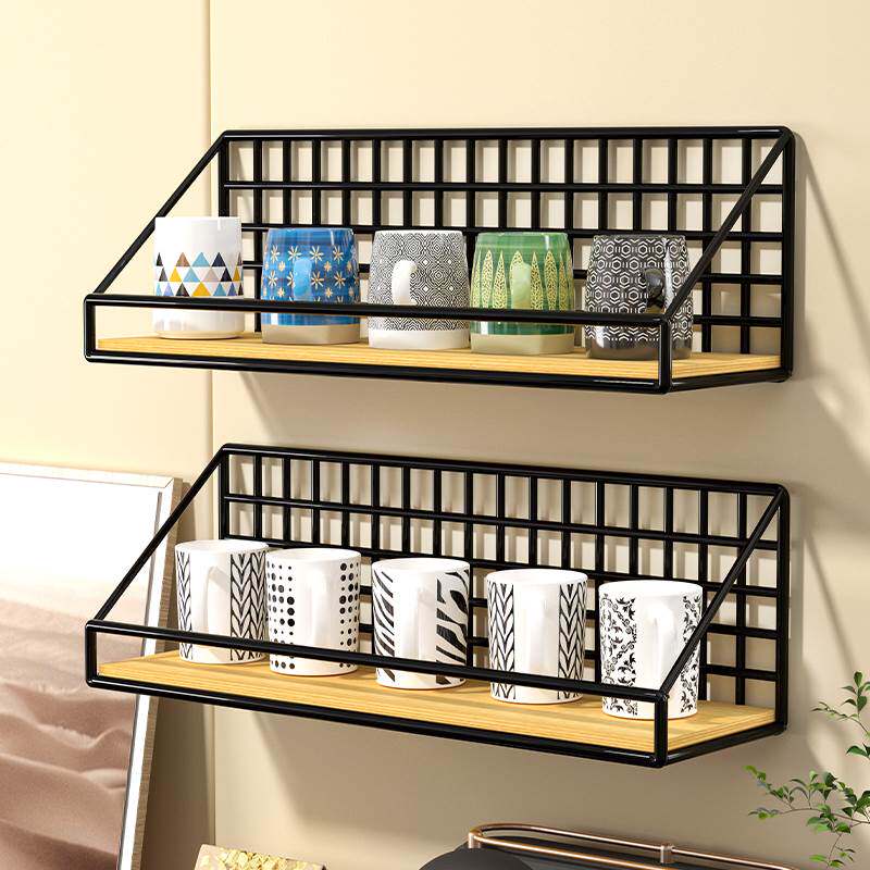 水杯架子置物架家用壁挂免打孔杯架茶具收纳架挂墙放杯子的收纳盒