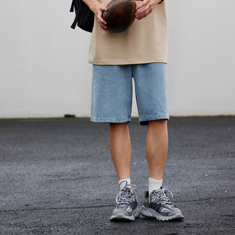 蔡哥哥男装2026新款夏装日系五分裤复古水洗牛仔裤宽松中裤子N113