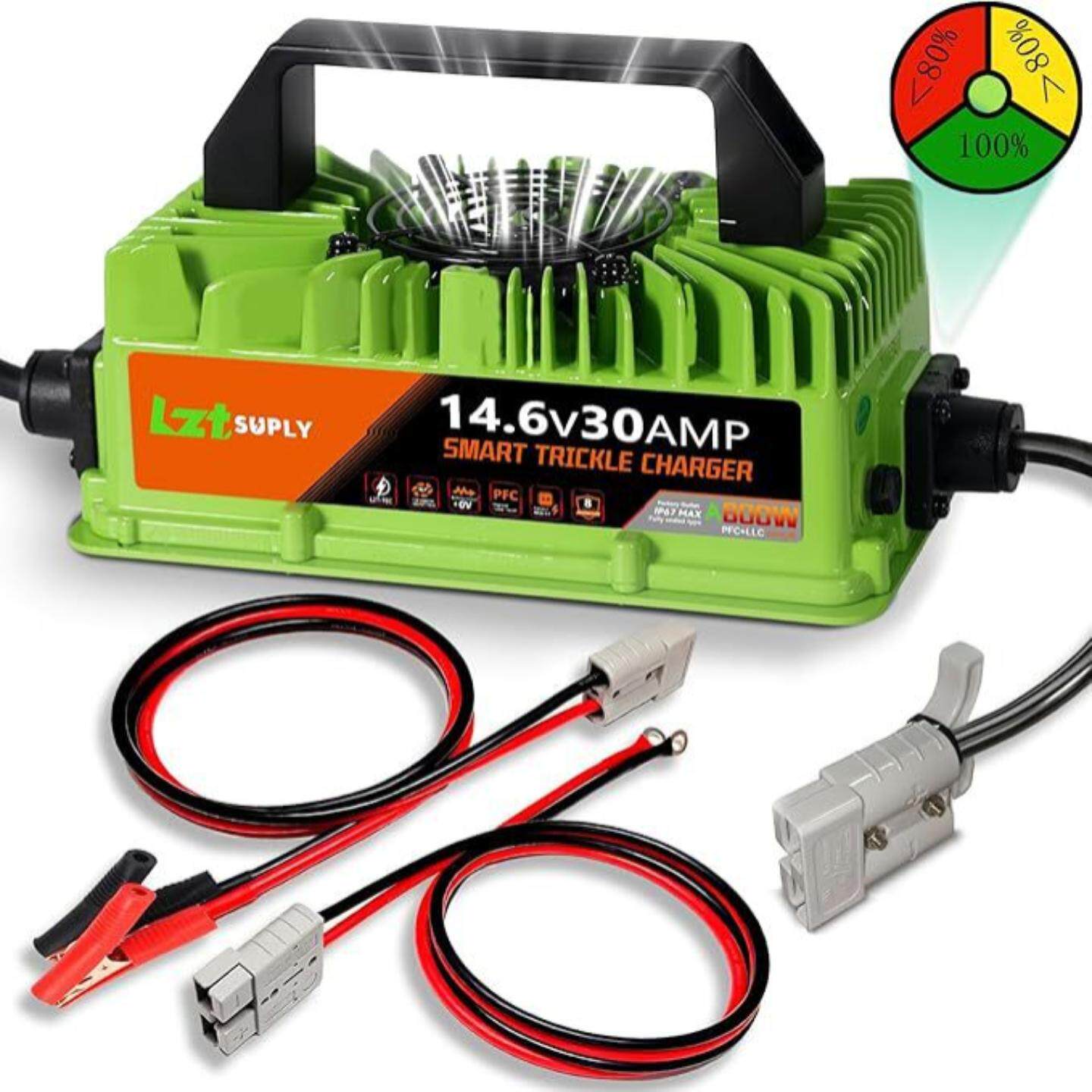 14.6V 30A LiFePO4 电池充电器 12V 锂电池充电器 IP67 防水密封