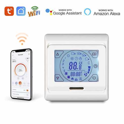 WIFI电地暖触摸屏电采暖温控器涂鸦TUYAAPP控制E91.716智能恒温