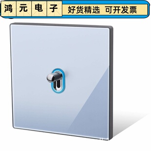 芭蕾拨动拨杆开关 蓝色钢化玻璃 带LED灯 外贸墙壁插座套装全系列