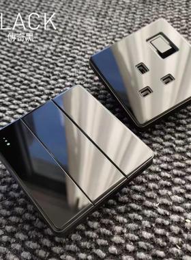 86型英式13a插座大板黑色英标港澳开关通用插座港版插座港式插座