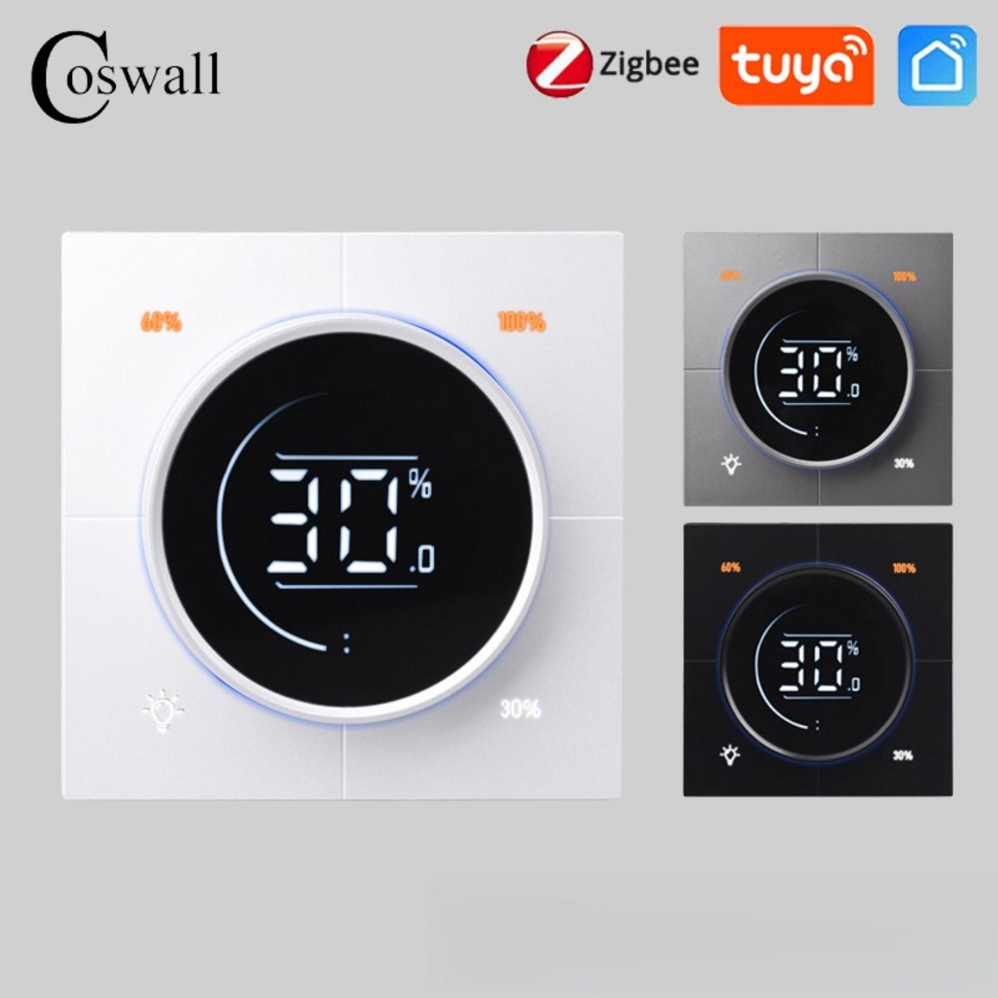 ZIGBEE WIFI 涂鸦LCD数显旋钮无极调光器MOS管后沿调光面板Triac