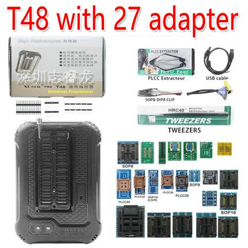 T48 TL866II升级USB编程器笔记本路由BGA液晶主板bios 27件套