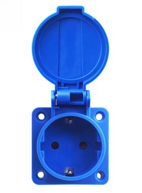 法式欧式欧规工业防水插座法标IP54储能户外插座带盖50*50MM充电