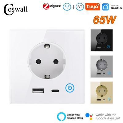 Matter欧规65W快充插座智能WiFi涂鸦易微联ZigBee欧标USB Type-C