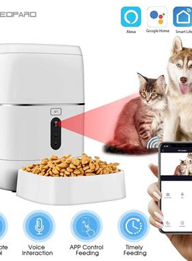 涂鸦智能无线头自动宠物喂食器无线wifi AlexaGoogle语音控制