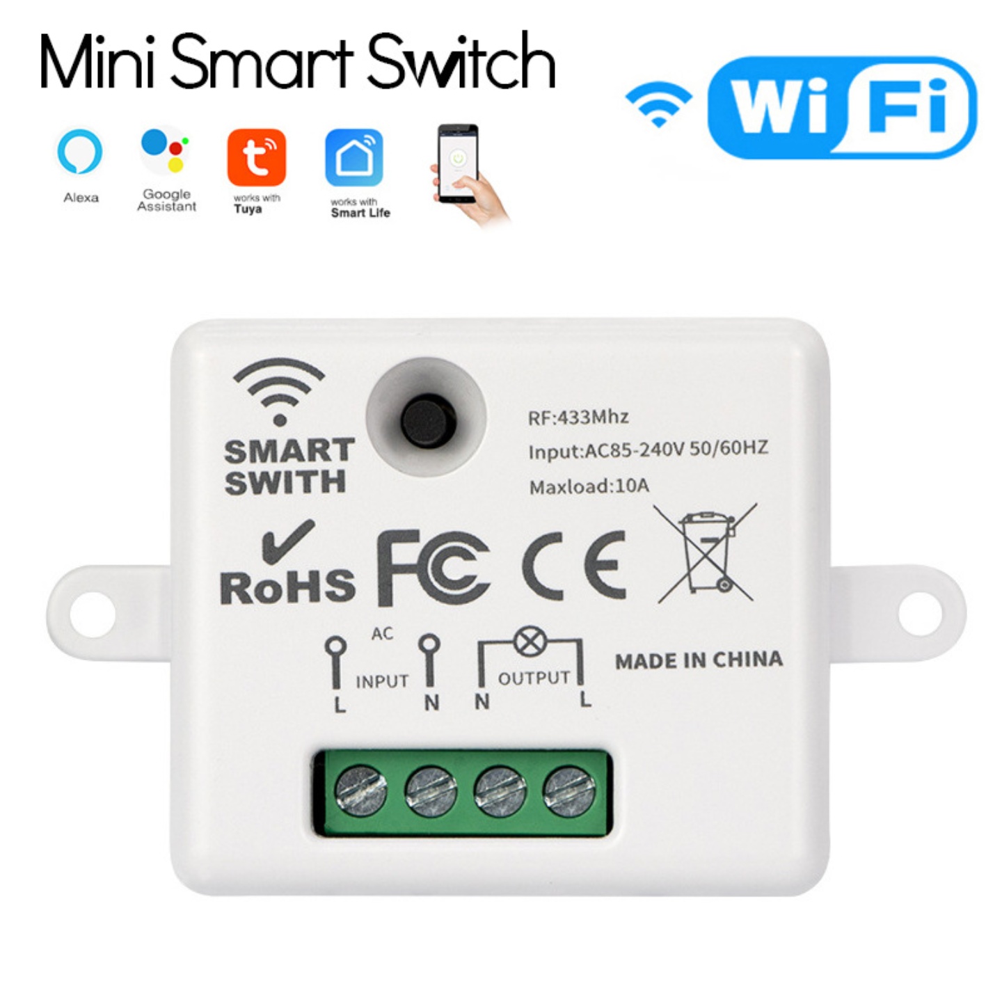 Wifi智能通断器 RF/RF433+wifi TUYA零火线手机远程控制器