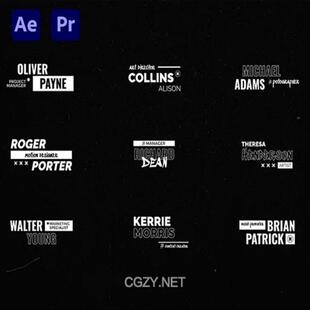 现代动感字幕文字动画AE/PR模板 Dynamic Lower Third Titles