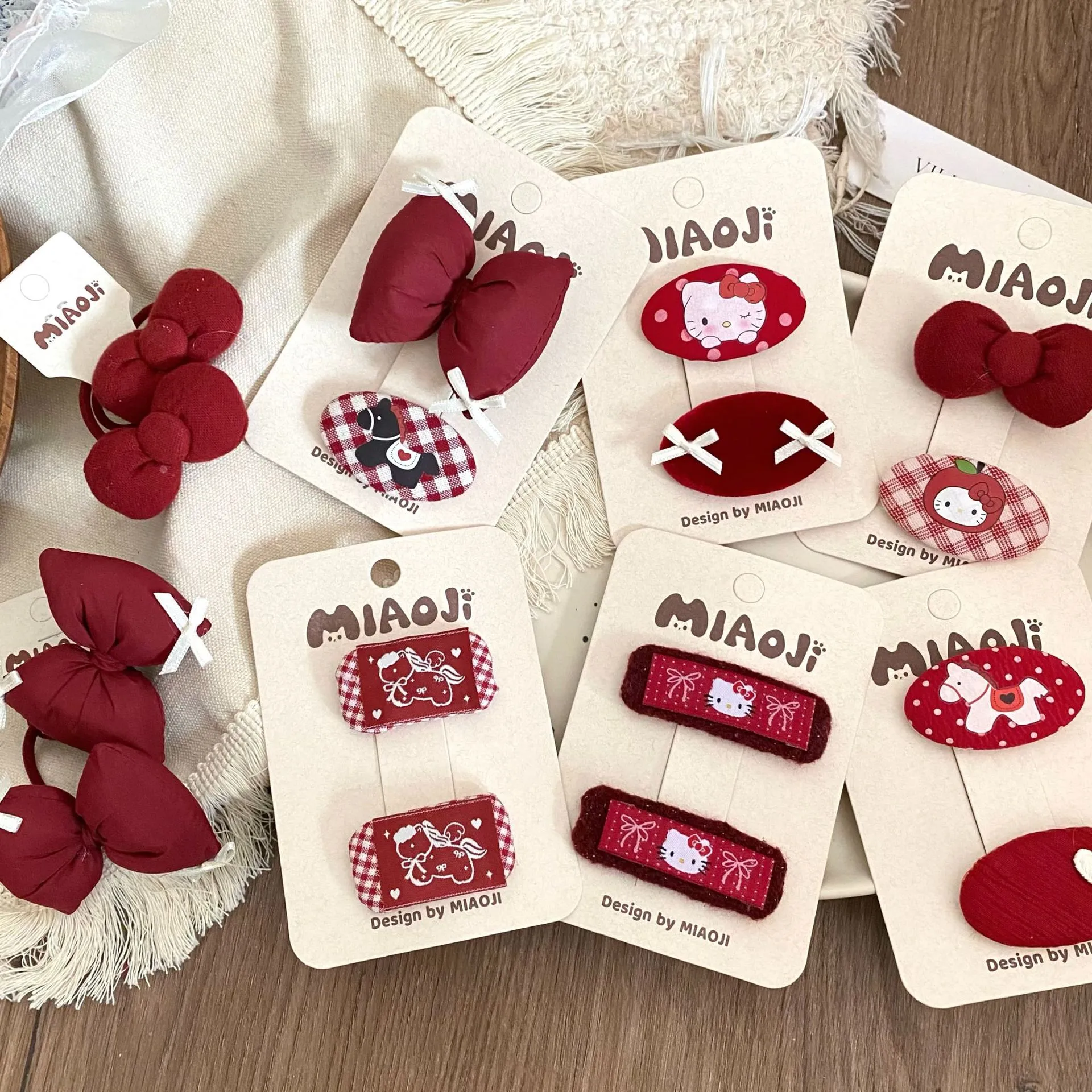 新款红色小马蝴蝶结儿童发夹发圈发卡边夹皮筋,童装/婴儿装/亲子装,发饰,淘宝优惠券,粉丝福利购,淘宝优惠卷