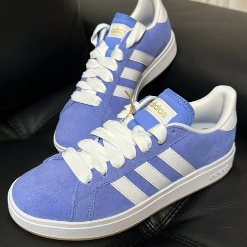 adidas Grand Court Base 00s 低帮 板鞋 男女同款 蓝色KH6989