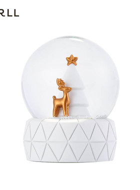 【限量特卖】JARLL赞尔圣诞小鹿水晶球摆件送情侣男女生创意礼物
