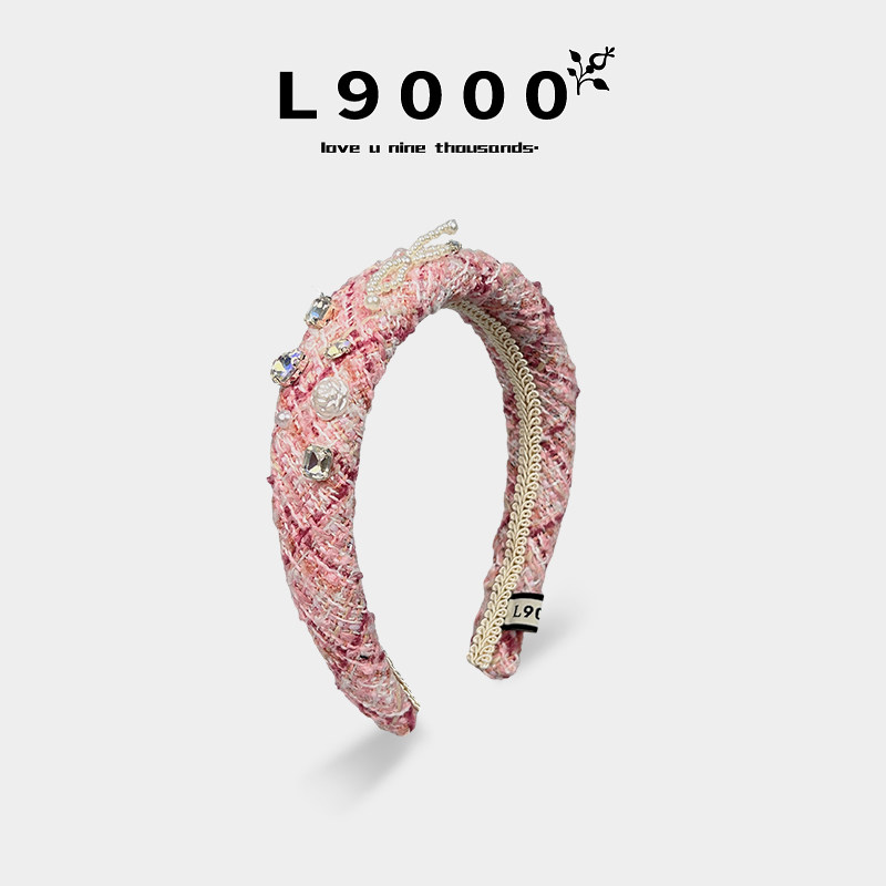 L9000/茉莉清茶高端宝石发箍女新款时尚复古头饰增高颅顶防滑头箍