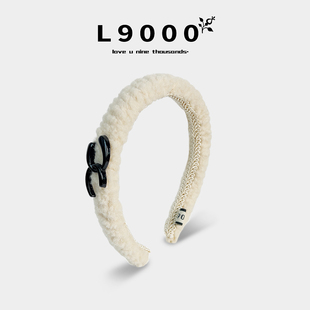 毛绒发箍女2026新款 纽扣韩式 春夏压发发卡高颅顶头饰 赫本 L9000