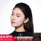 L9000 赫本风黑色丝绒麻花辫发箍女新款 百搭发卡带齿防滑小香头饰