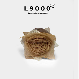 中式 花朵干枯玫瑰发夹欧根纱发卡 复古魅力原创抓夹2026新款 L9000